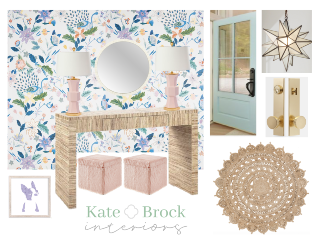 Bold Floral Entry Kate Brock Interiors