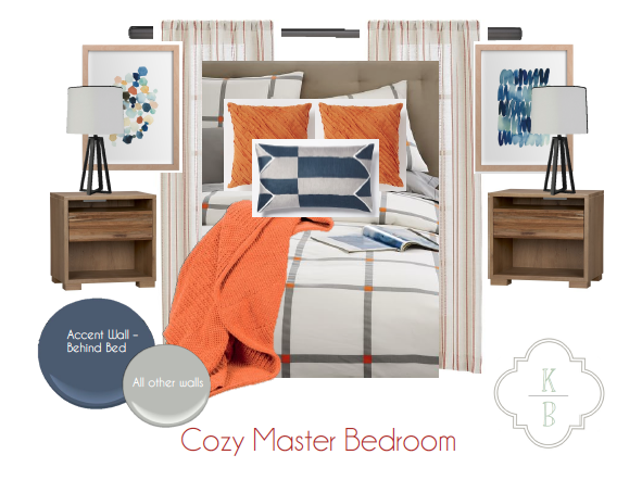 Cozy Master Bedroom - Kate Brock Interiors eDesign