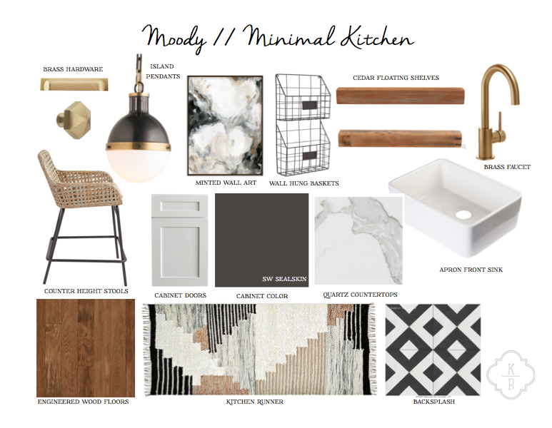 Moody Minimal Kitchen - Kate Brock Interiors eDesign